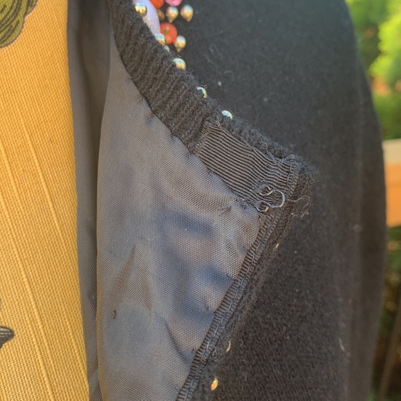 Vintage, Black long sleeve cardigan with beaded design - Picture 14 of 17